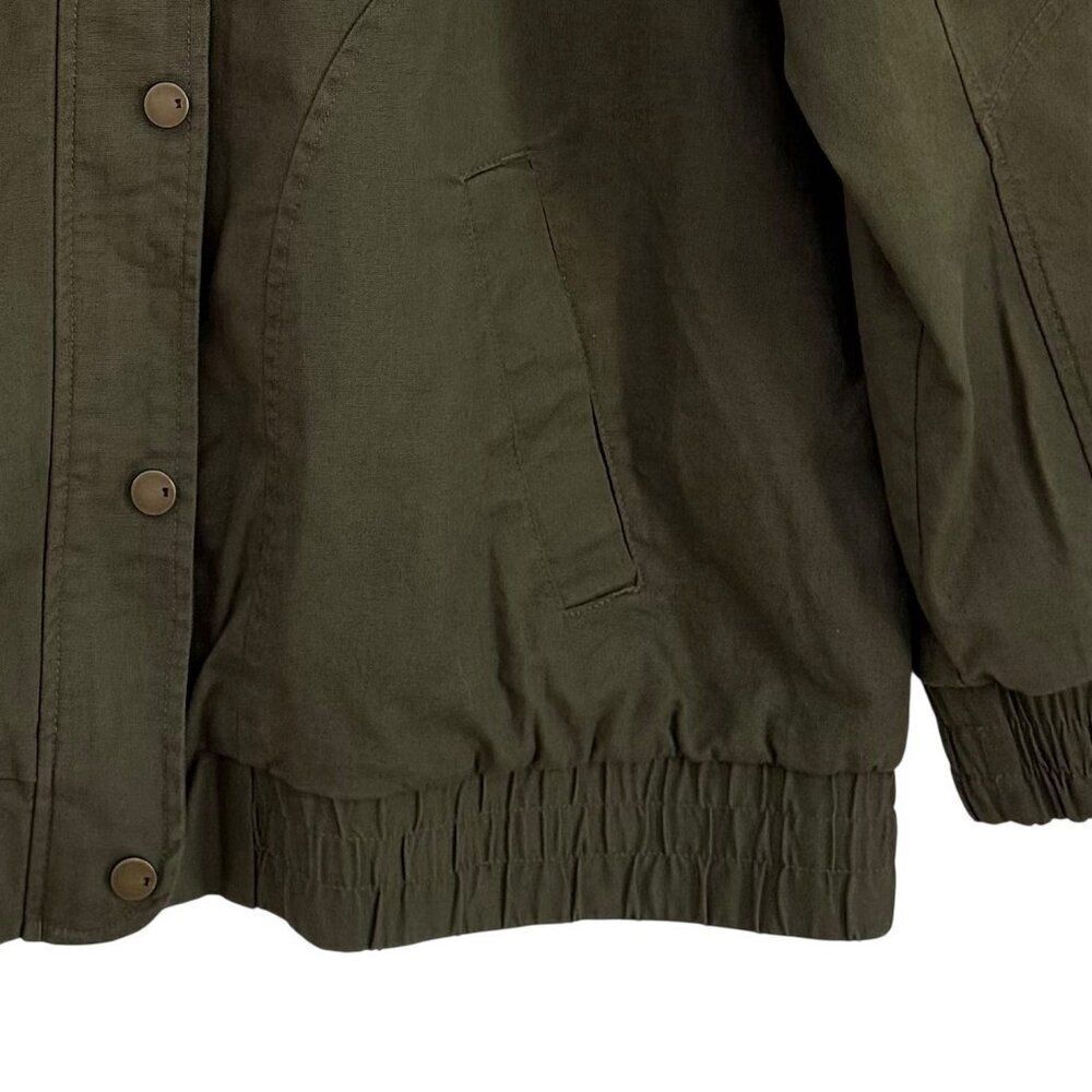 Anthropologie Pilcro Oversized Bomber Jacket Womens XL Moss Green Boho Lined NWT - Picture 8 of 14
